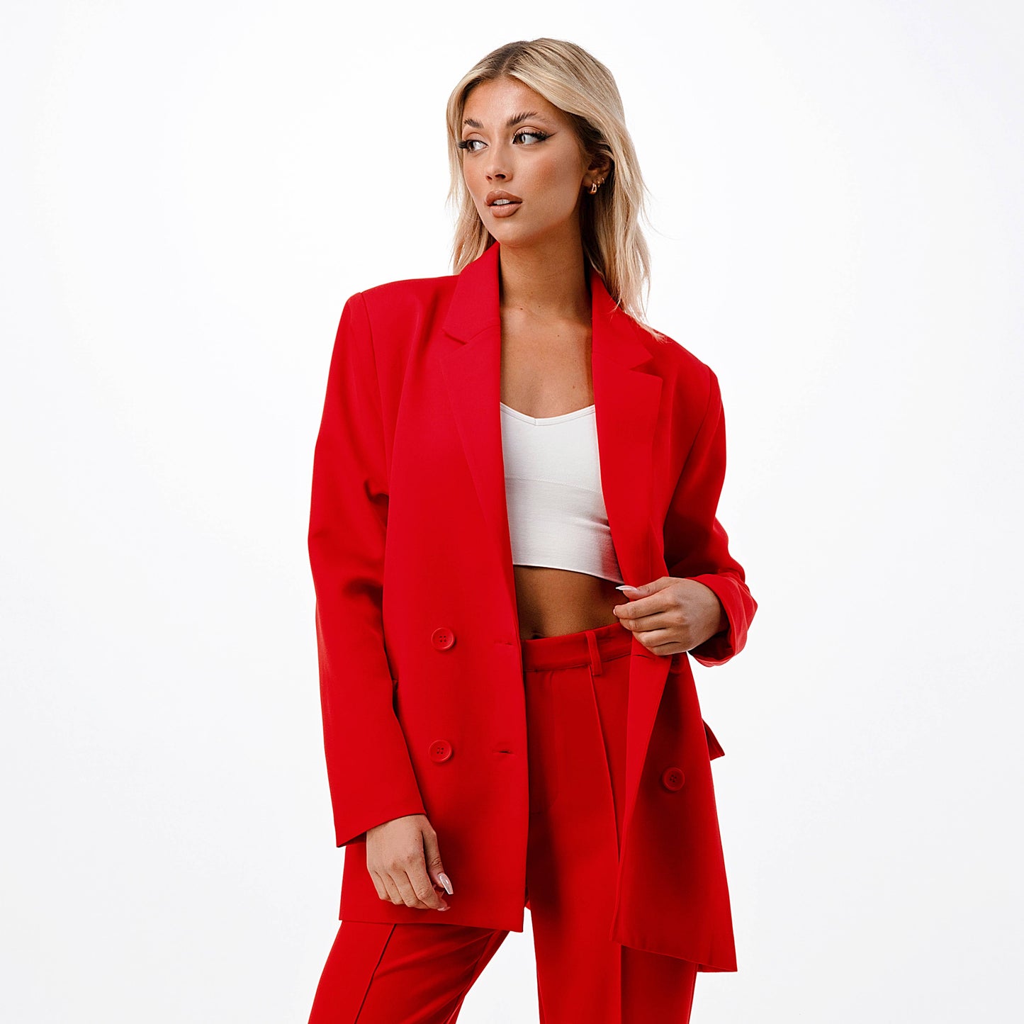 Boss Babe Red Oversized Blazer