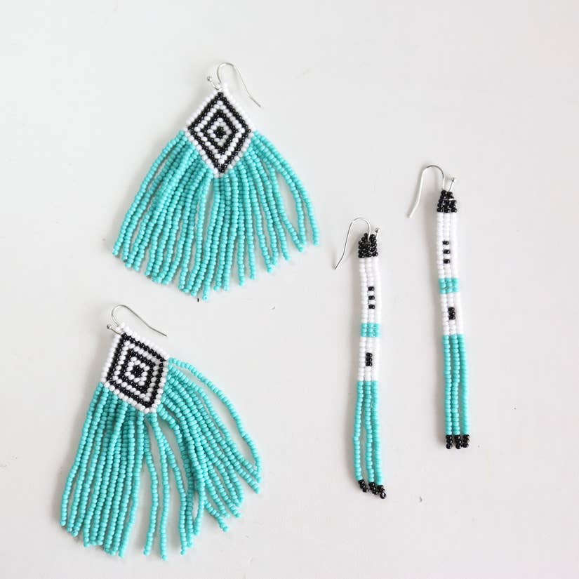 Seafoam Beaded Earrings