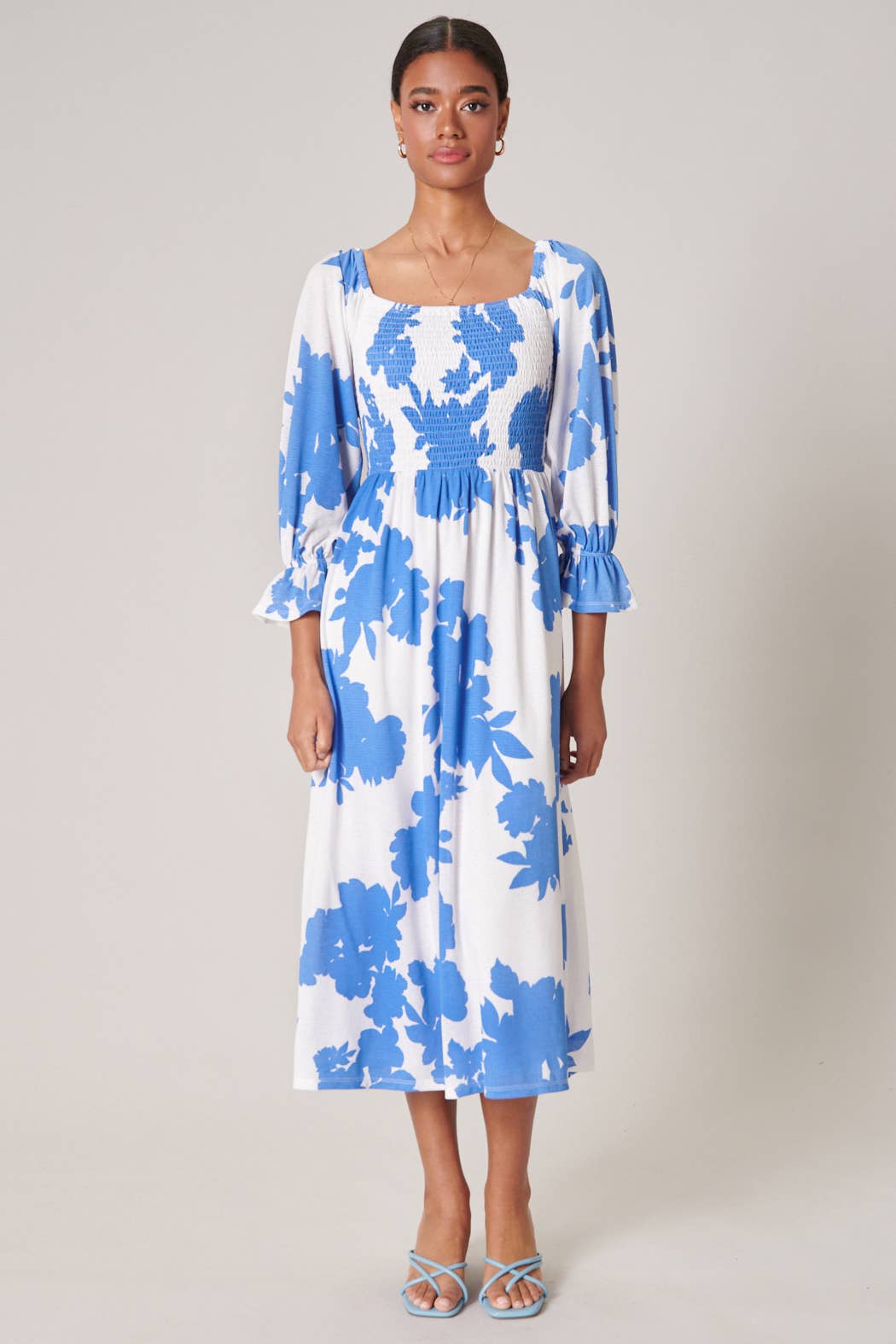 Calypso Floral Denni Smocked Midi Dress