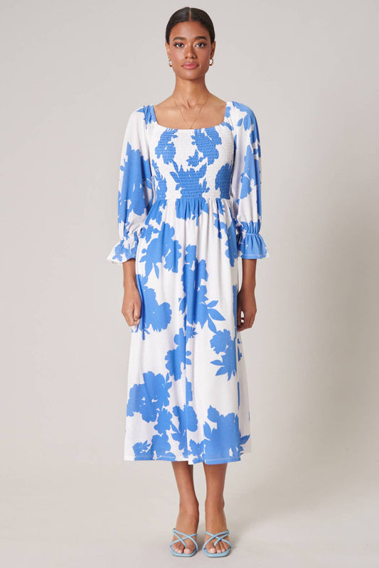 Calypso Floral Denni Smocked Midi Dress