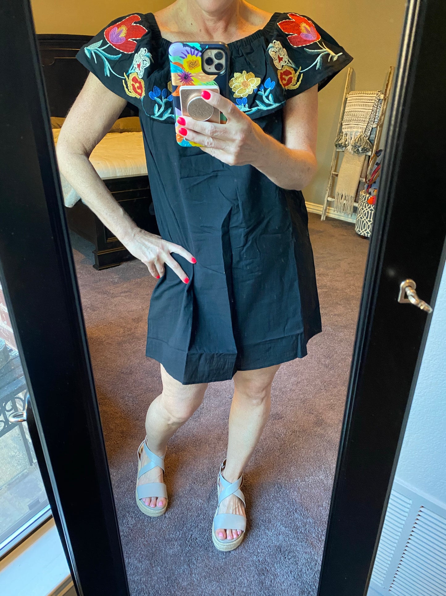 Sunset Stroll Embroidered Dress
