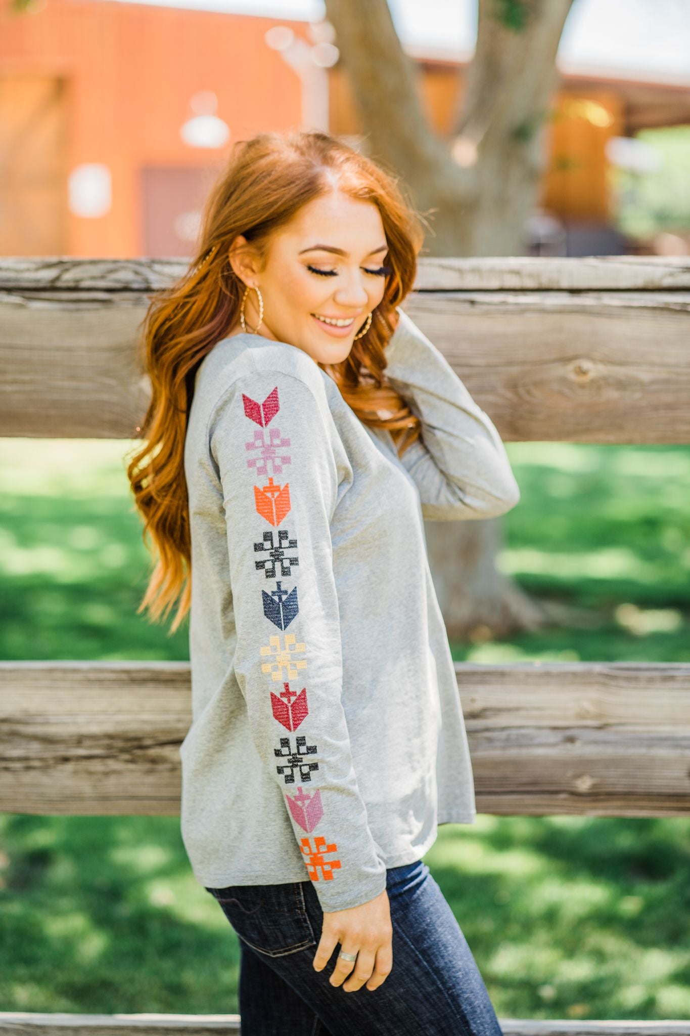 Jackie Embroidered Long Sleeve Top