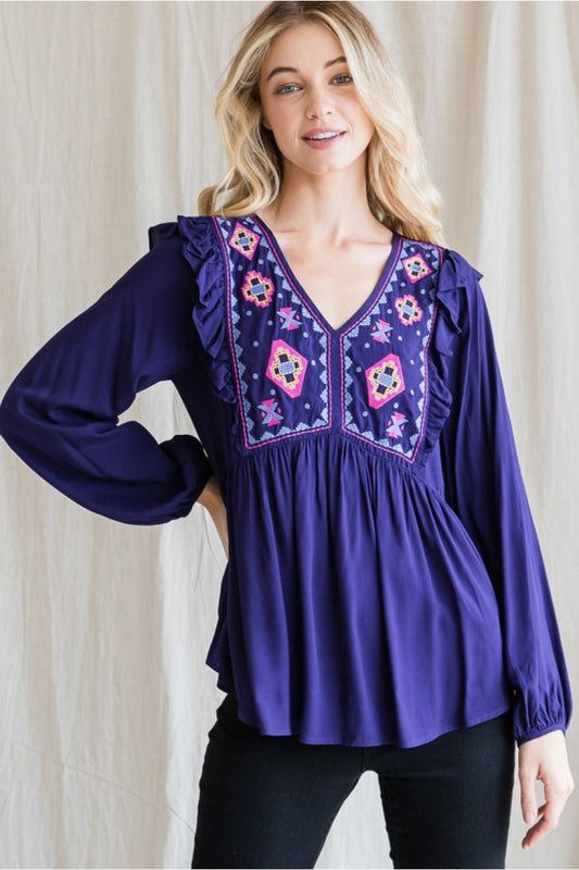 Try Me Embroidered Top