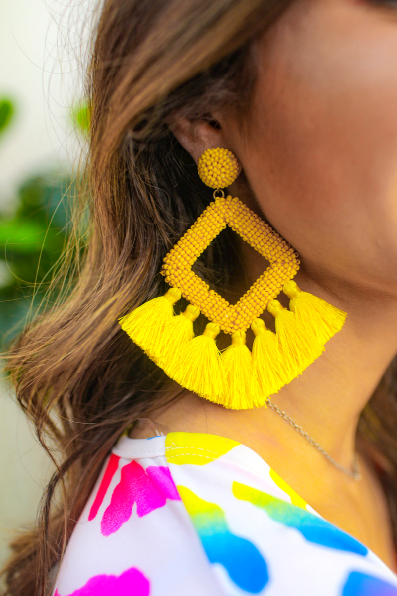 Fringe Drop Earrings (13 colors available)