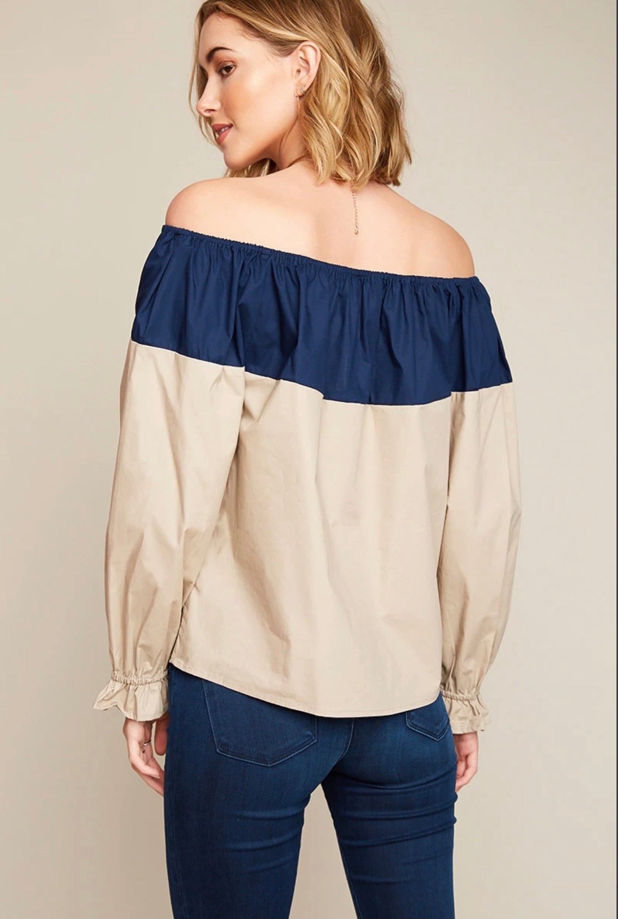 Shoulder Goals Colorblocked Top