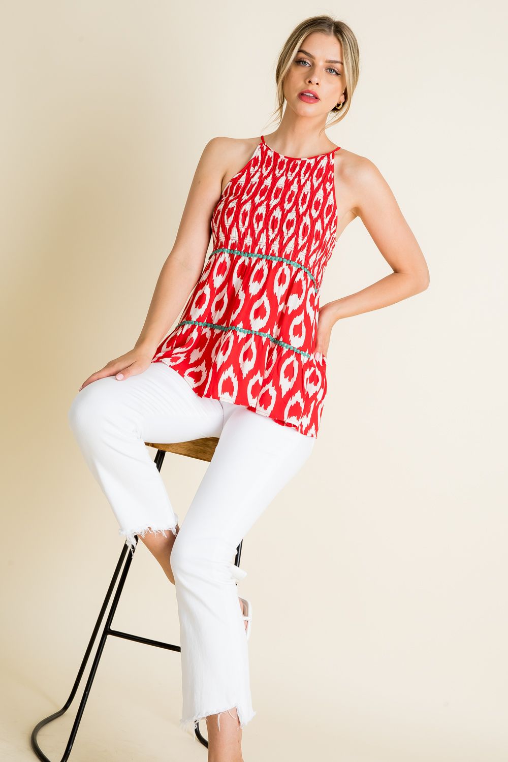 Stay With Me Printed Top-THML