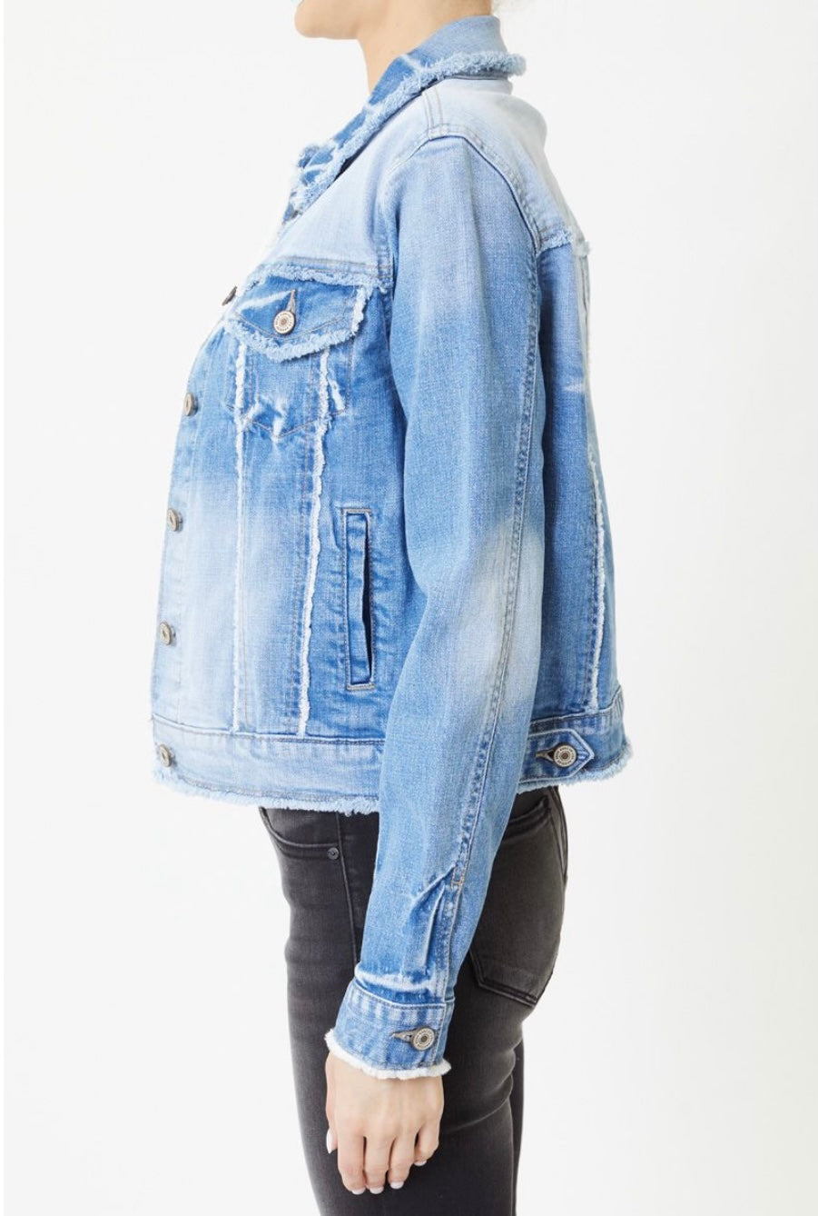 Taylor Frayed Seam Denim Jacket