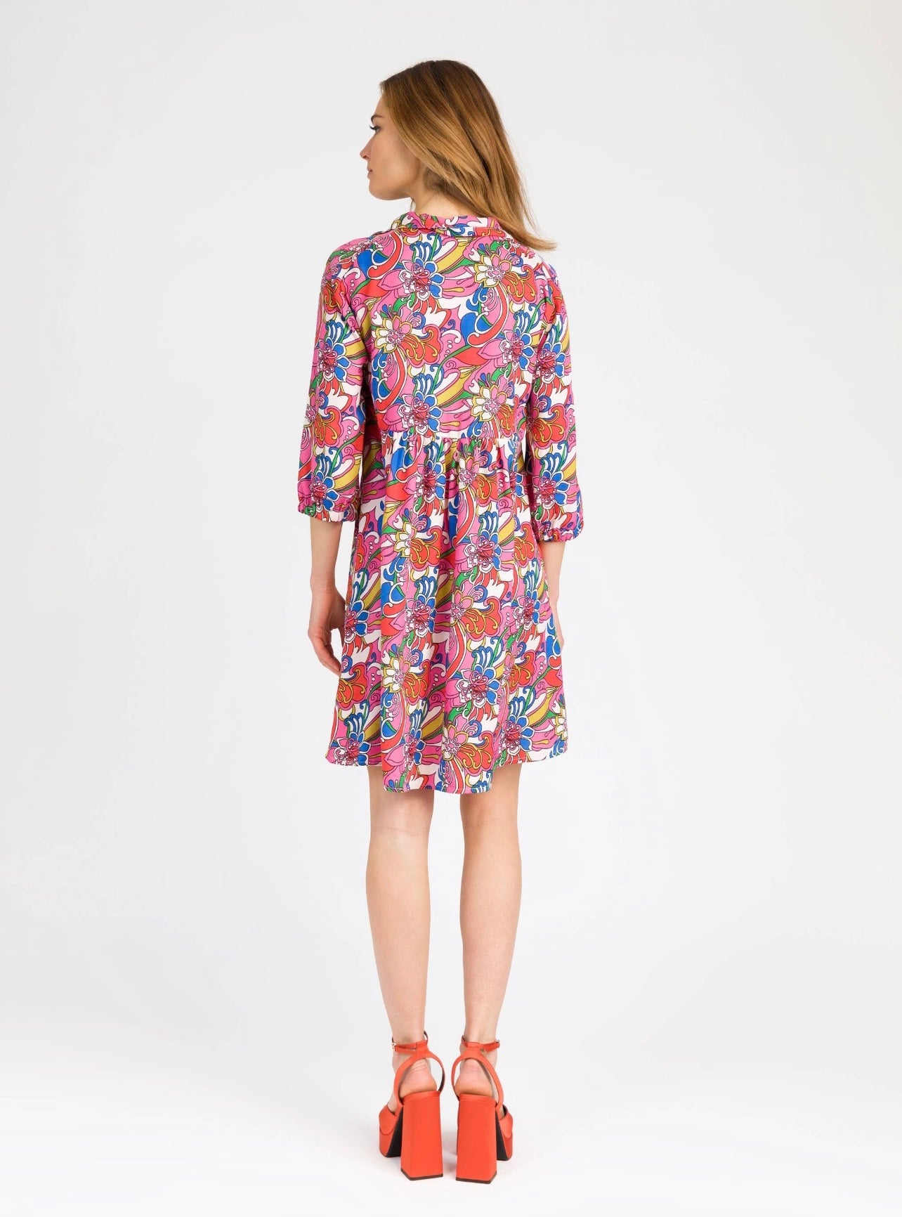 Teri Pink Shirt Dress