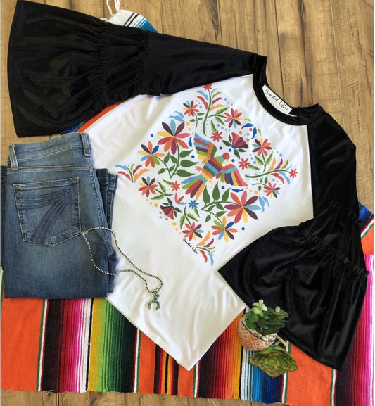 Free as a Bird Velvet Sleeve Top