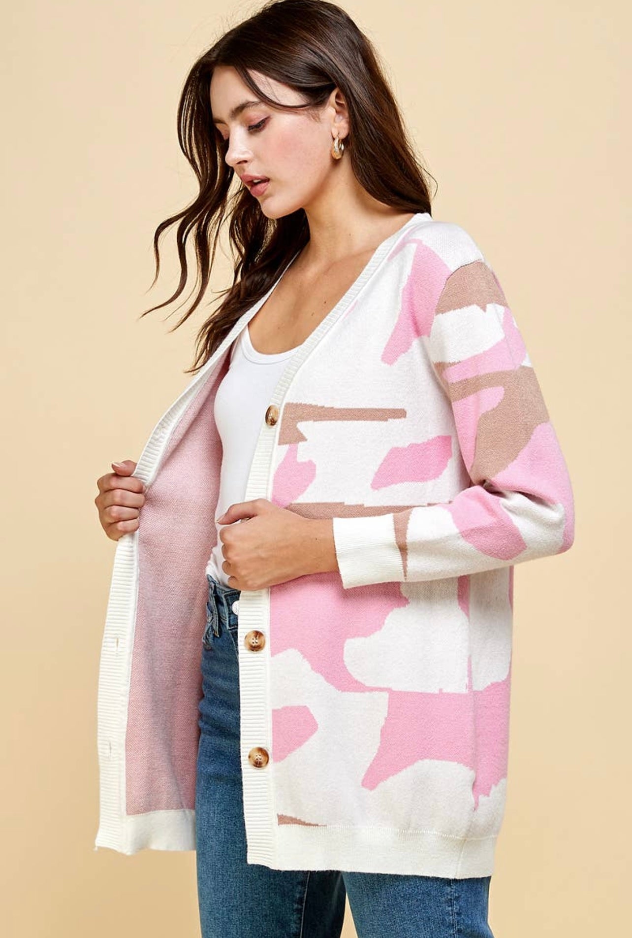 Enlighten Pink Camo Cardigan