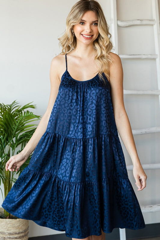 Float On Navy Midi Dress