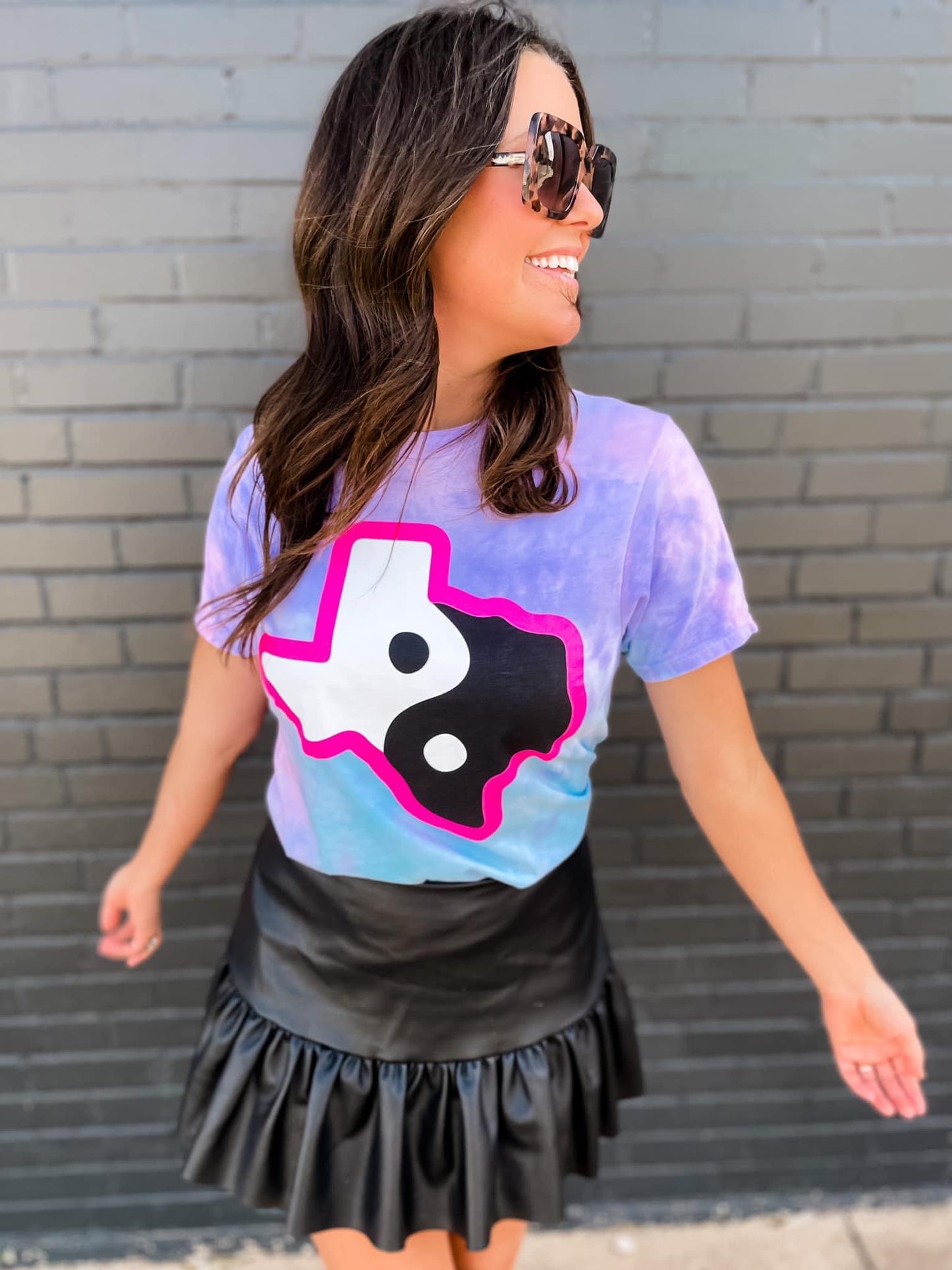 Cotton Candy Swirl Texas Graphic Teew