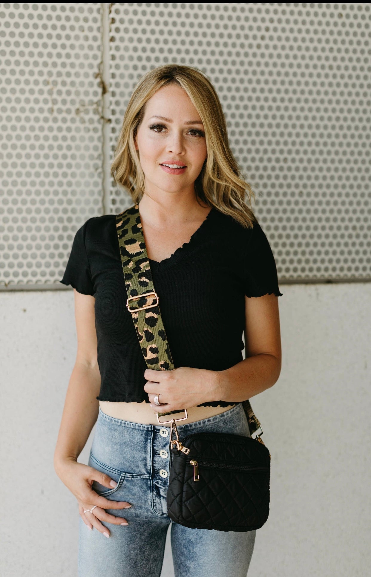 Black Cassie Quilted Crossbody Bag