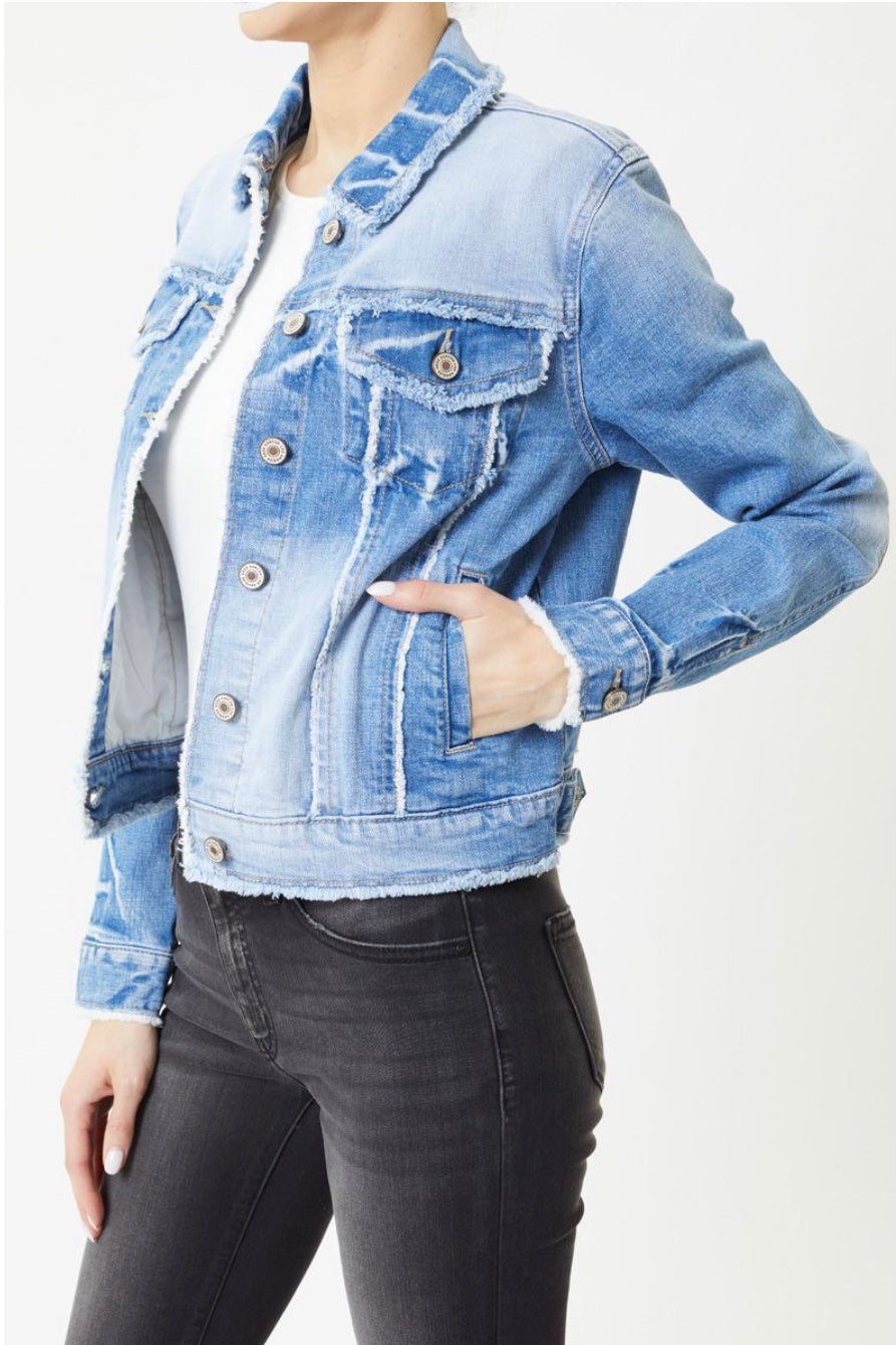 Taylor Frayed Seam Denim Jacket