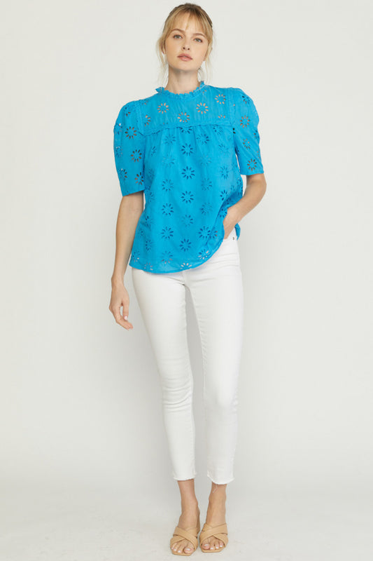 Blue Eyed Girl Eyelet Top