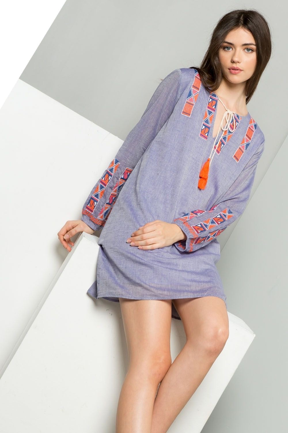 Keepin’ it Crafty Embroidered Dress-THML