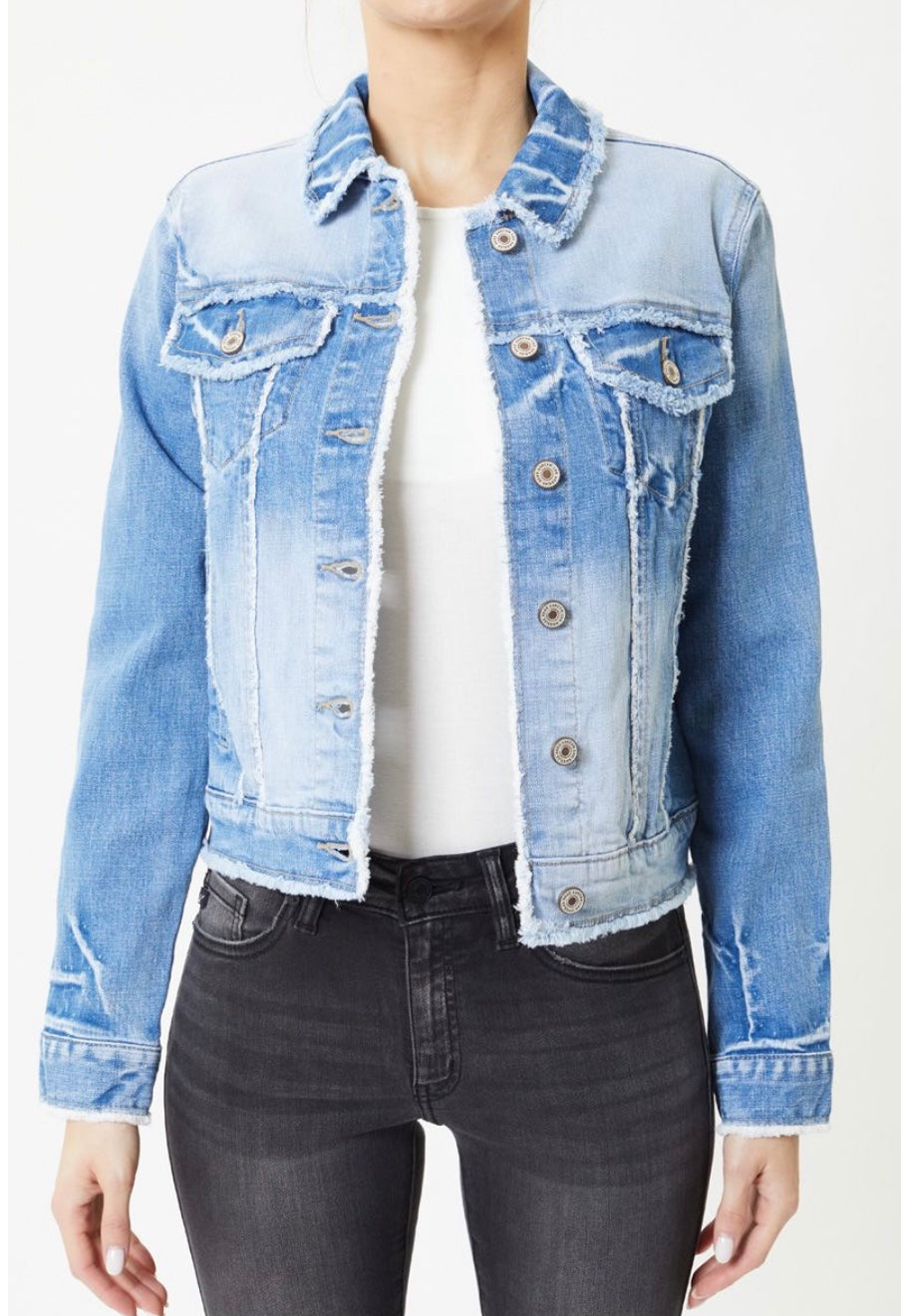 Taylor Frayed Seam Denim Jacket