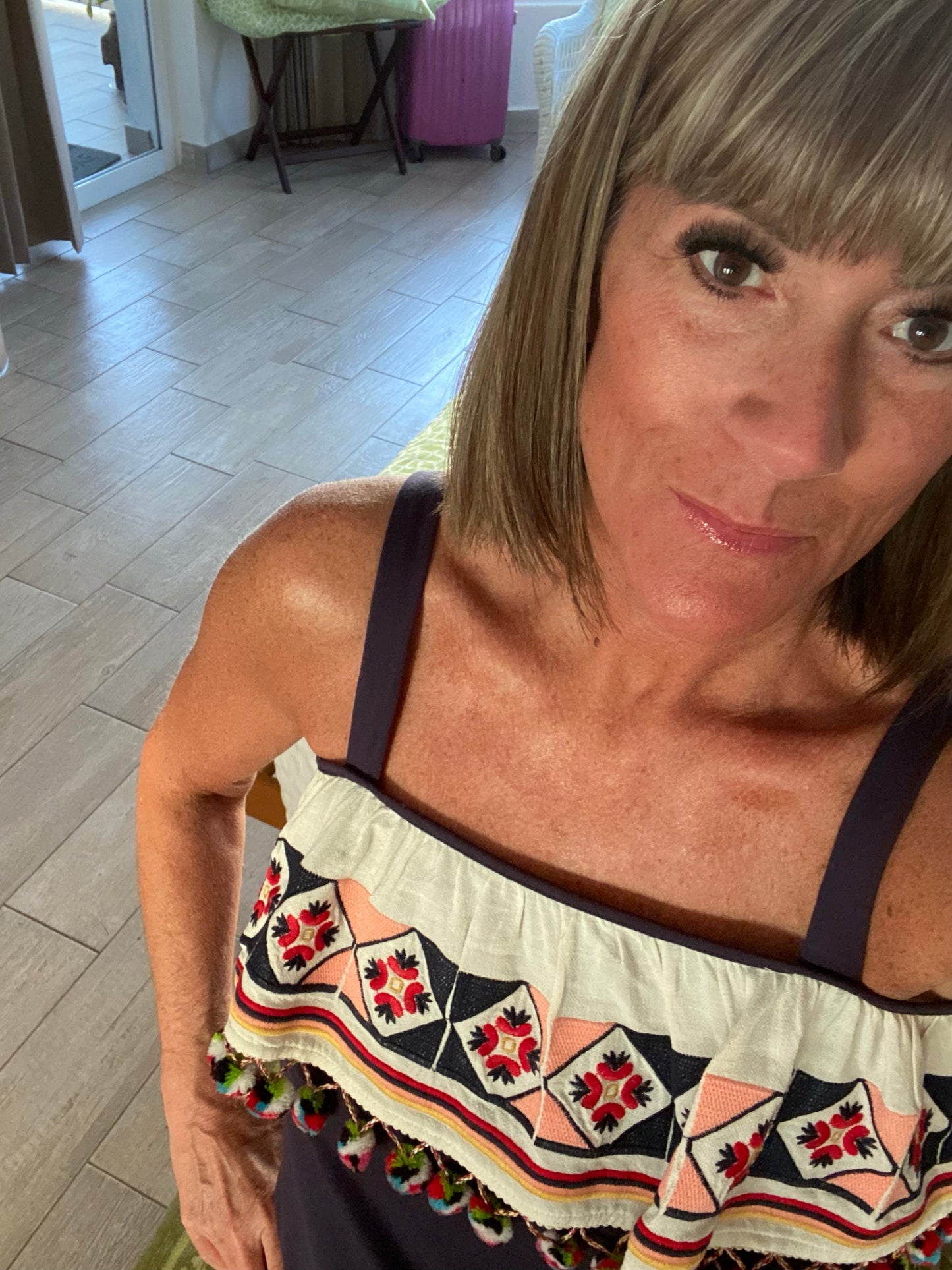 Viva Mexico Embroidered Flounce Top-THML