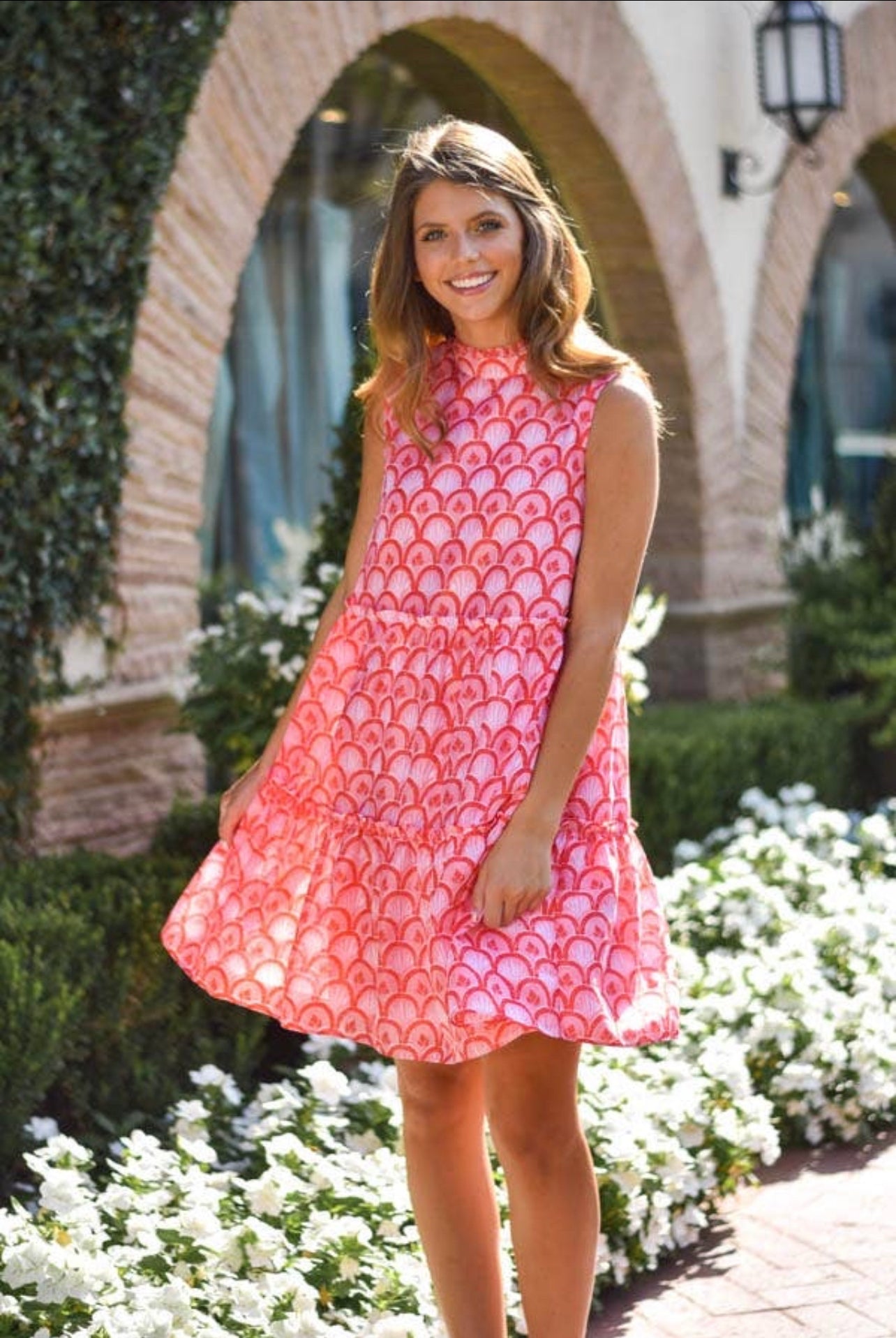 The Scarlette Ruffle Neck Dress- J Marie Collection
