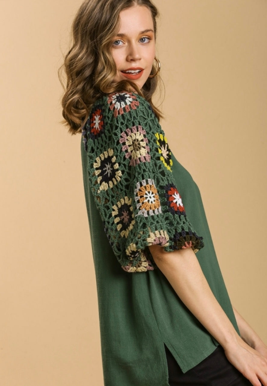 Earthy Boho Crochet Top