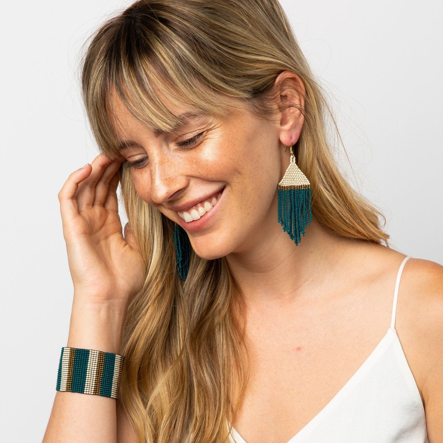Peacock Stripes Beaded Bracelet