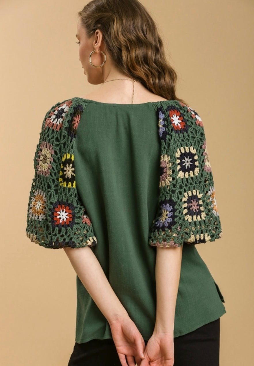 Earthy Boho Crochet Top