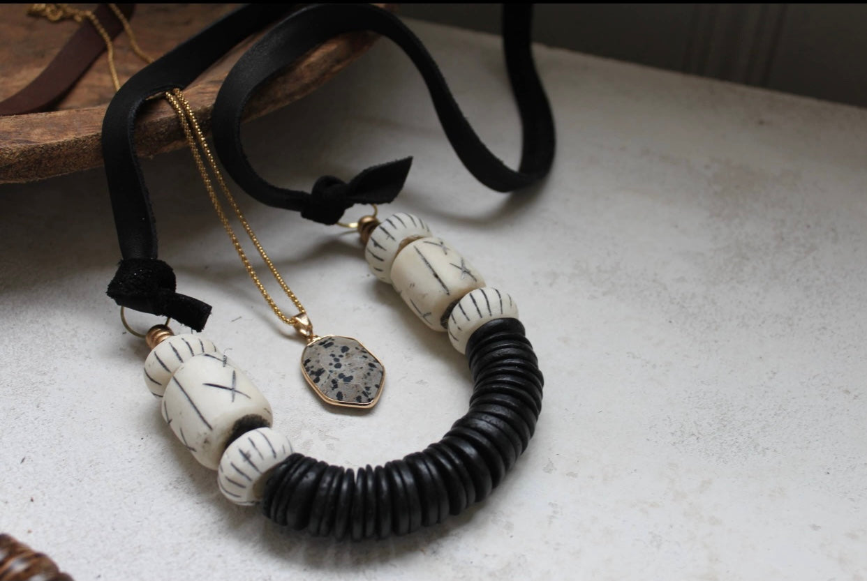 Dalmatian Jasper Pendant Necklace
