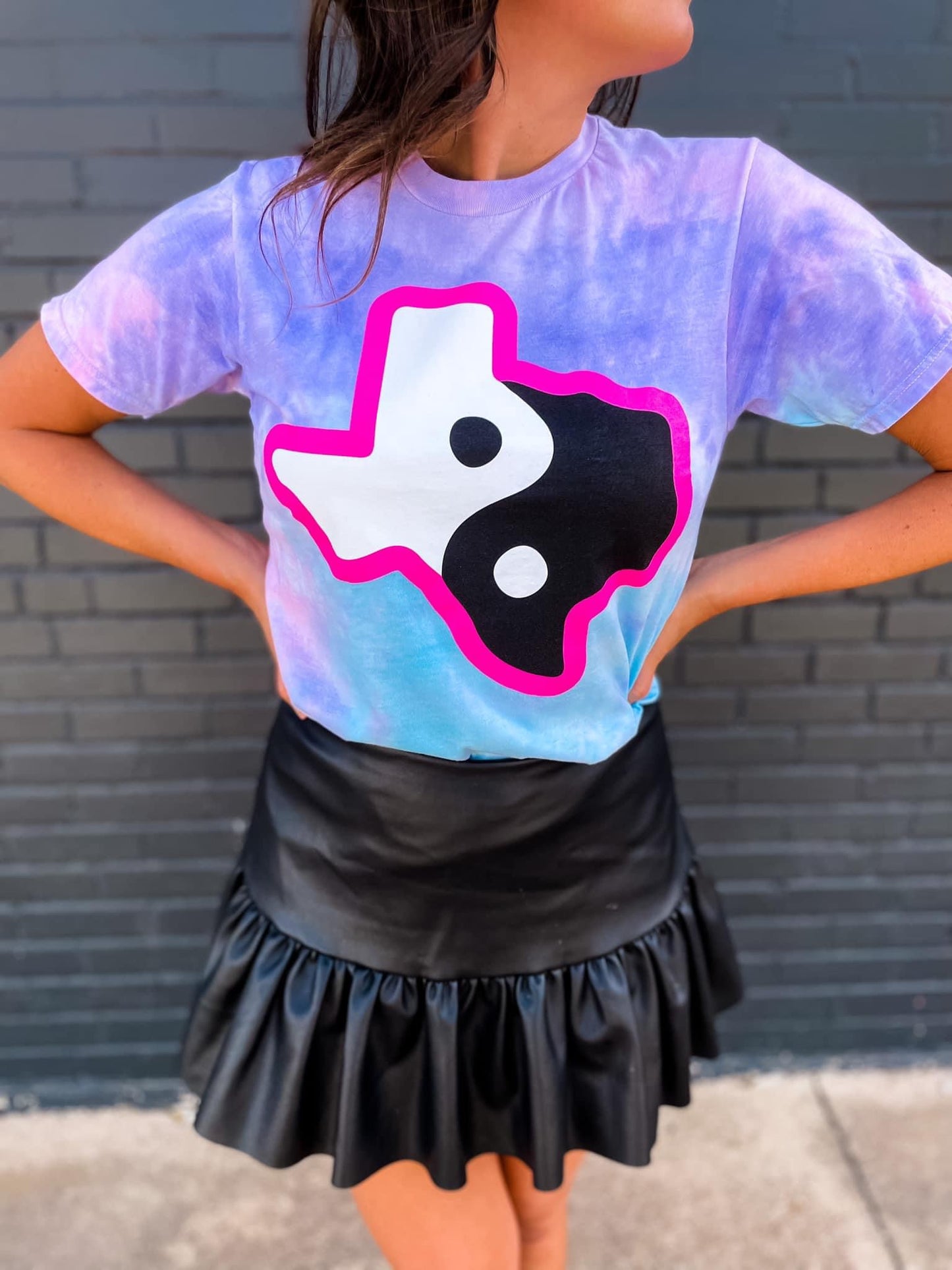 Cotton Candy Swirl Texas Graphic Teew
