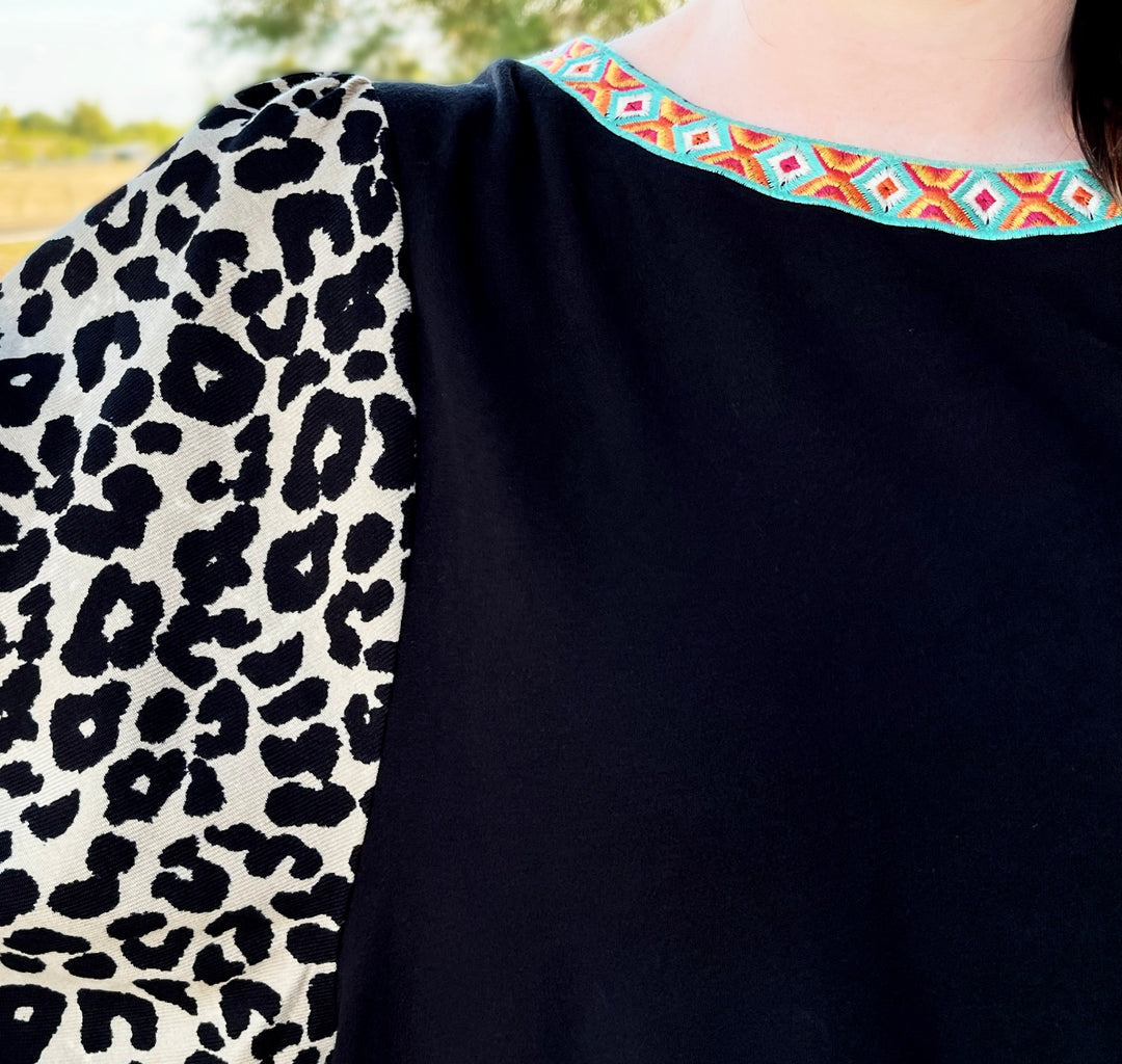 Tayler Leopard Sleeve Top