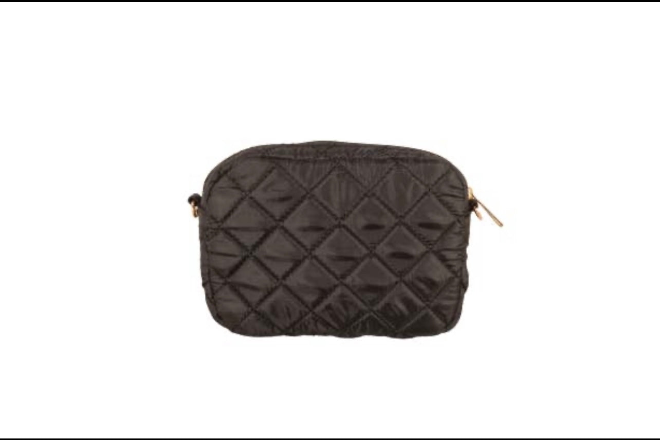 Black Cassie Quilted Crossbody Bag