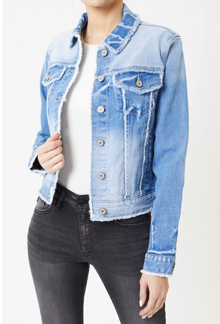 Taylor Frayed Seam Denim Jacket