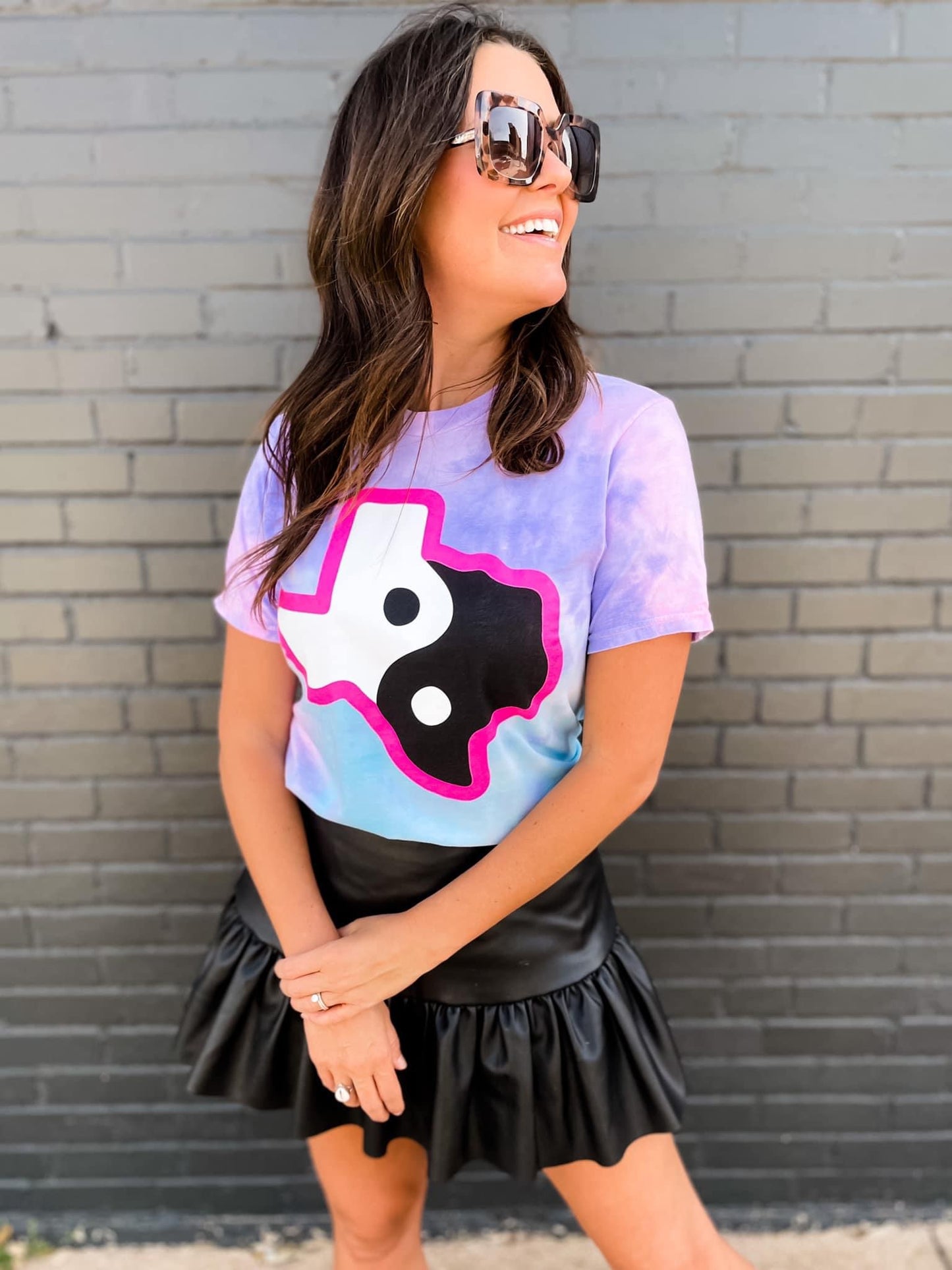 Cotton Candy Swirl Texas Graphic Teew