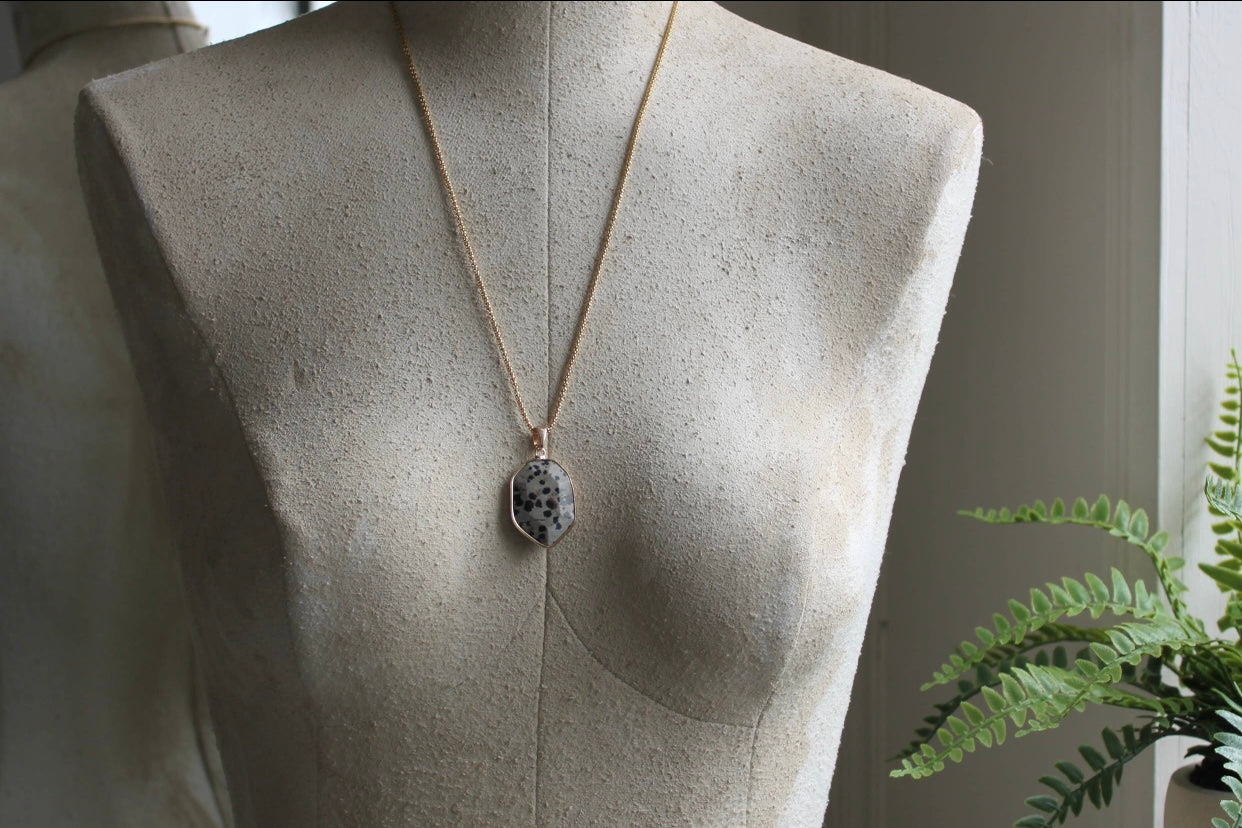 Dalmatian Jasper Pendant Necklace