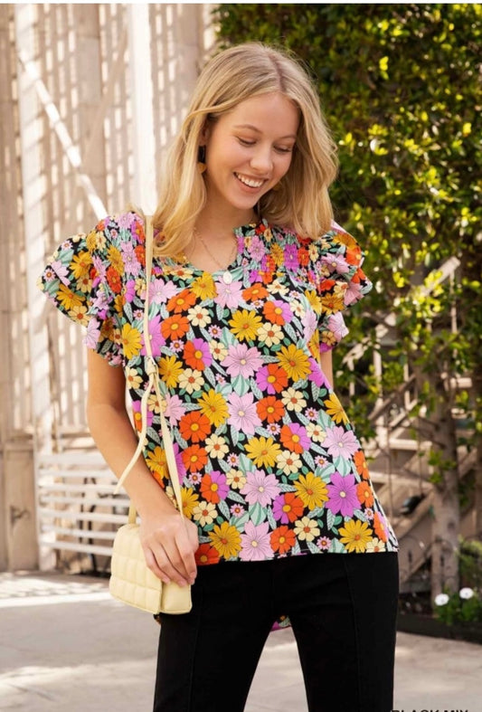Happy Dance Floral Top