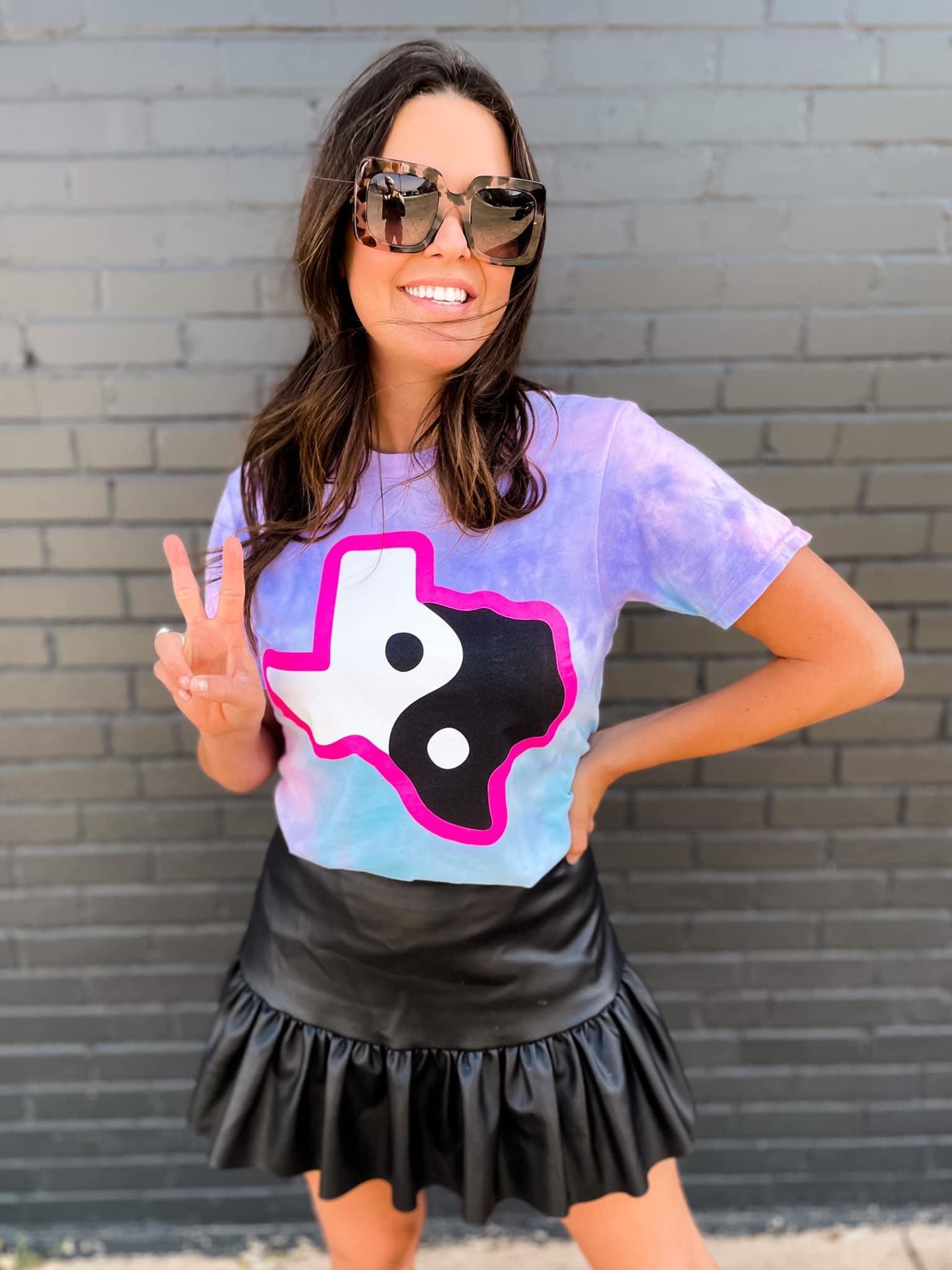 Cotton Candy Swirl Texas Graphic Teew