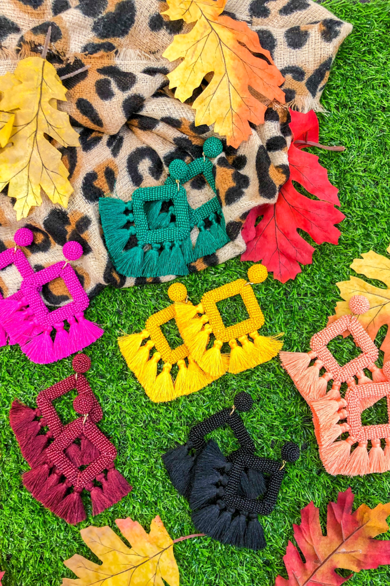 Fringe Drop Earrings (13 colors available)