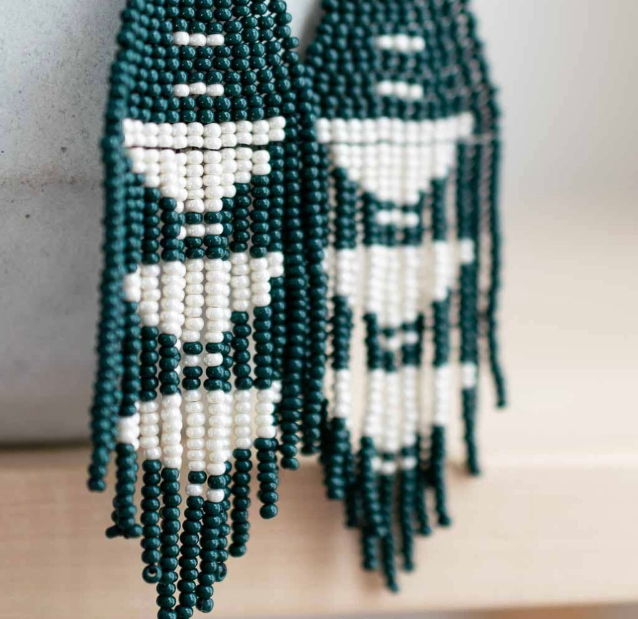 Jade Beaded Fringe Earrings
