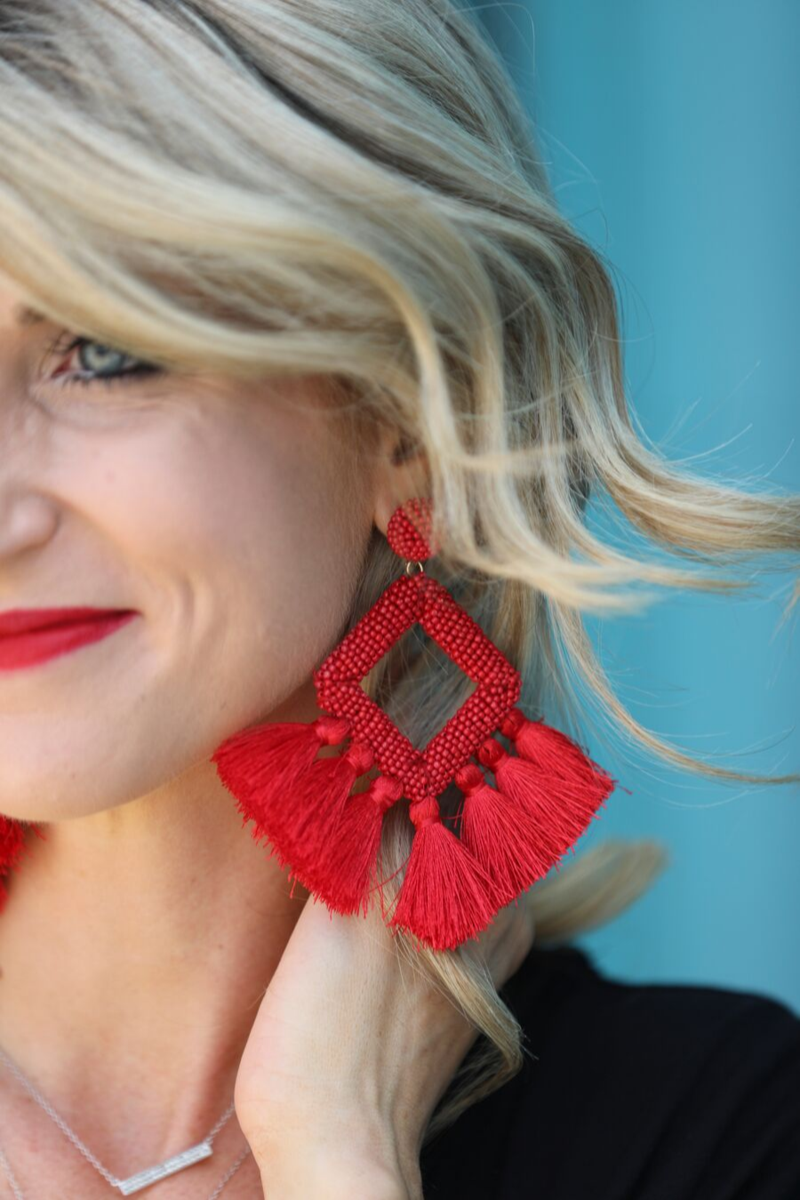 Fringe Drop Earrings (13 colors available)