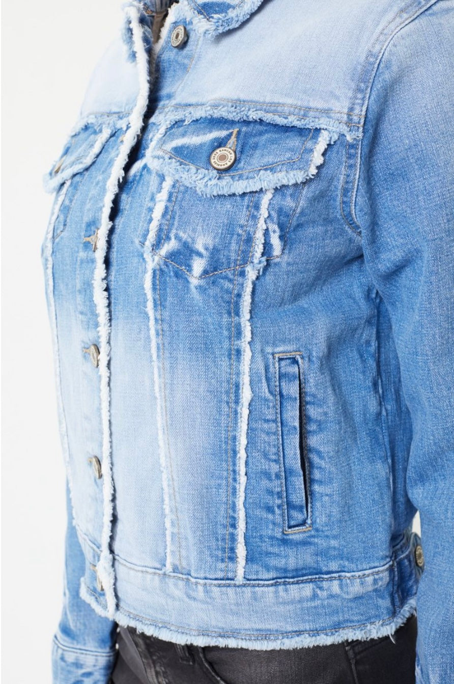 Taylor Frayed Seam Denim Jacket