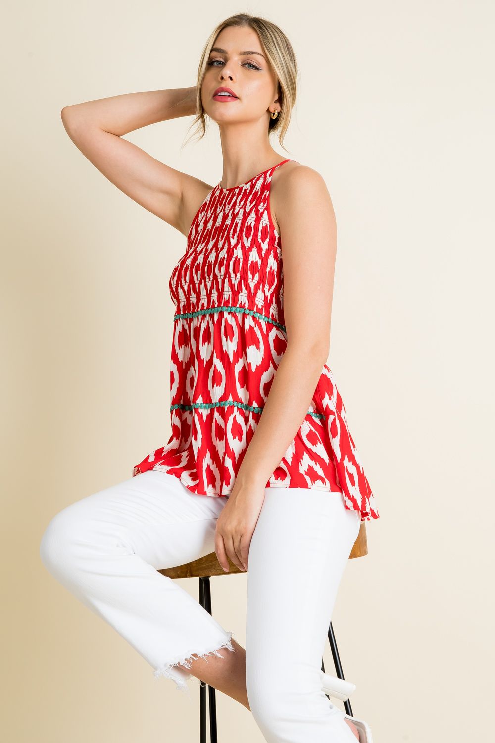 Stay With Me Printed Top-THML