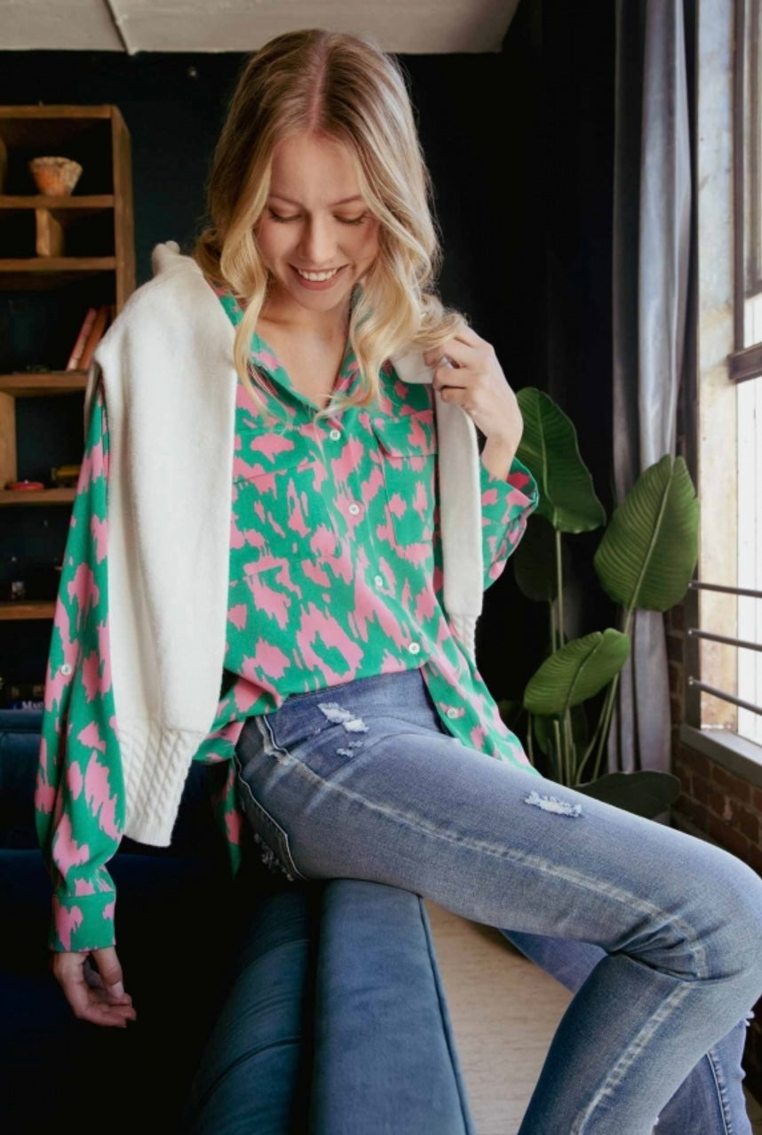 Almost Home Printed Top