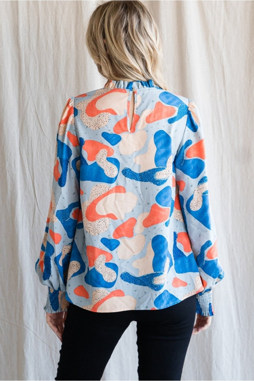 Ruffles Never Hurt Anyone Printed Top (3 color combos)