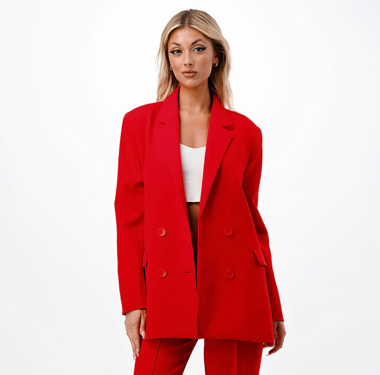 Boss Babe Red Oversized Blazer