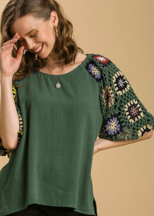 Earthy Boho Crochet Top
