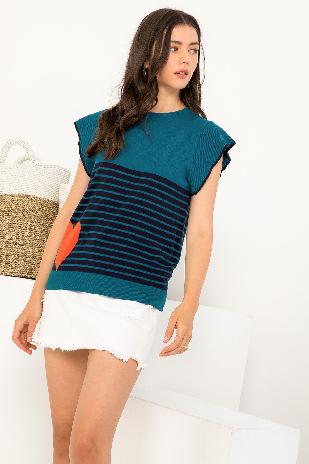 Heart on my Sleeve Sweater Top-THML