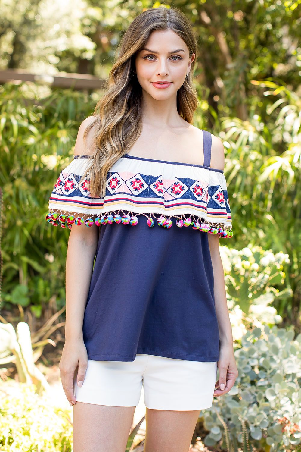 Viva Mexico Embroidered Flounce Top-THML