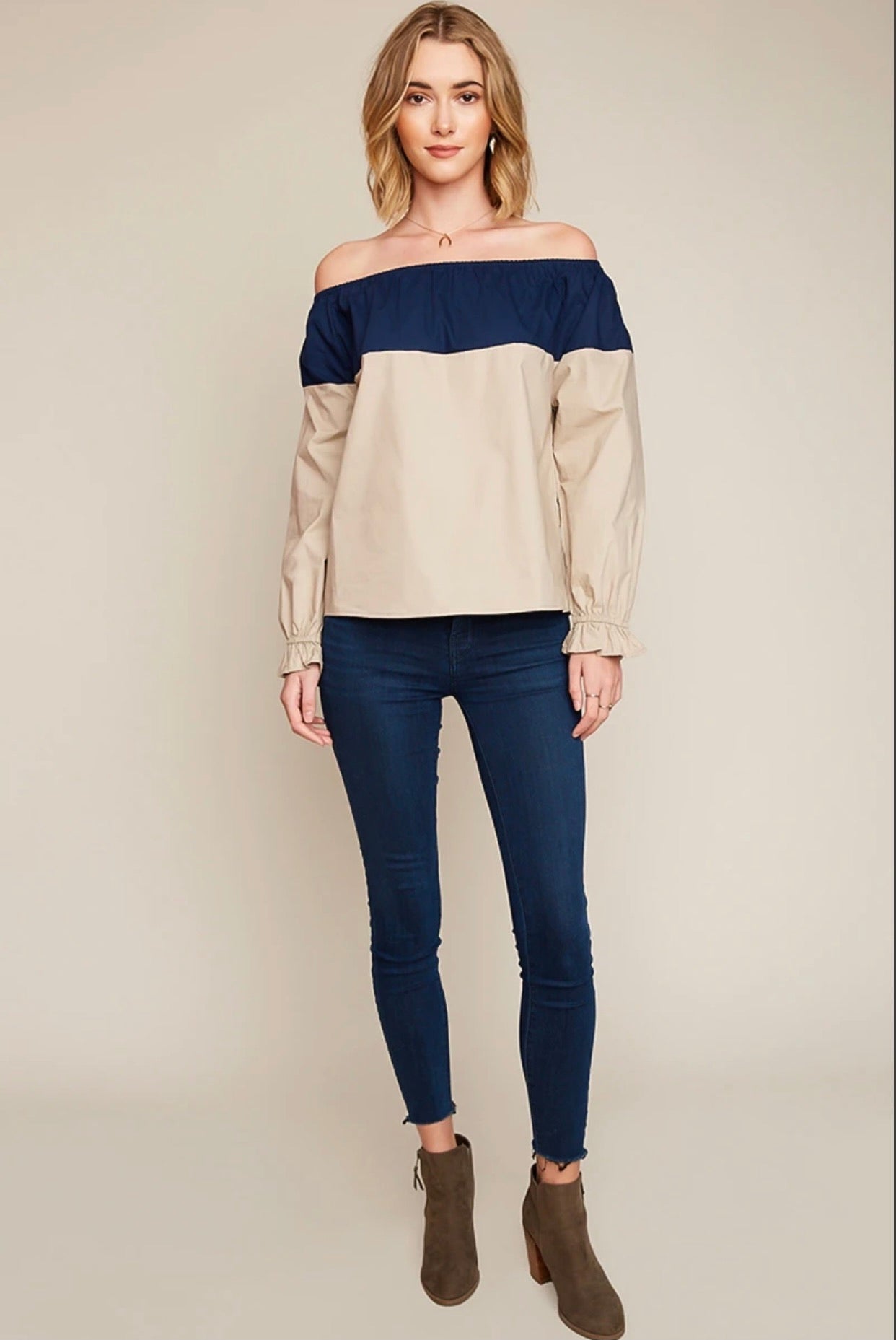 Shoulder Goals Colorblocked Top