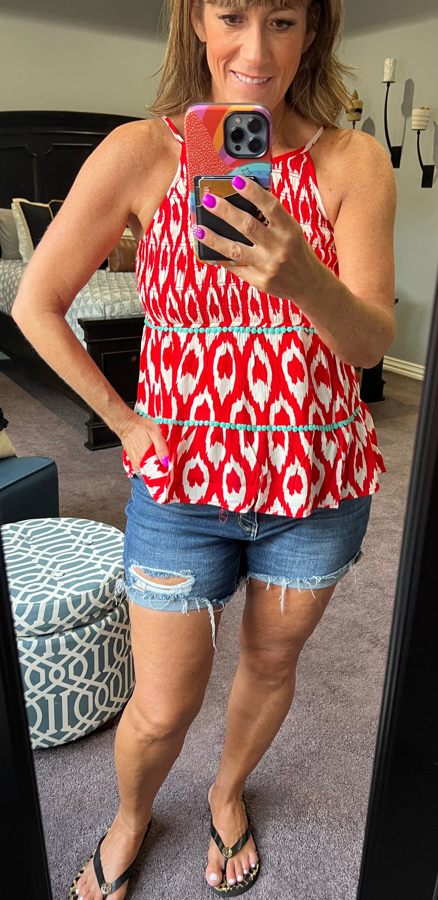 Stay With Me Printed Top-THML