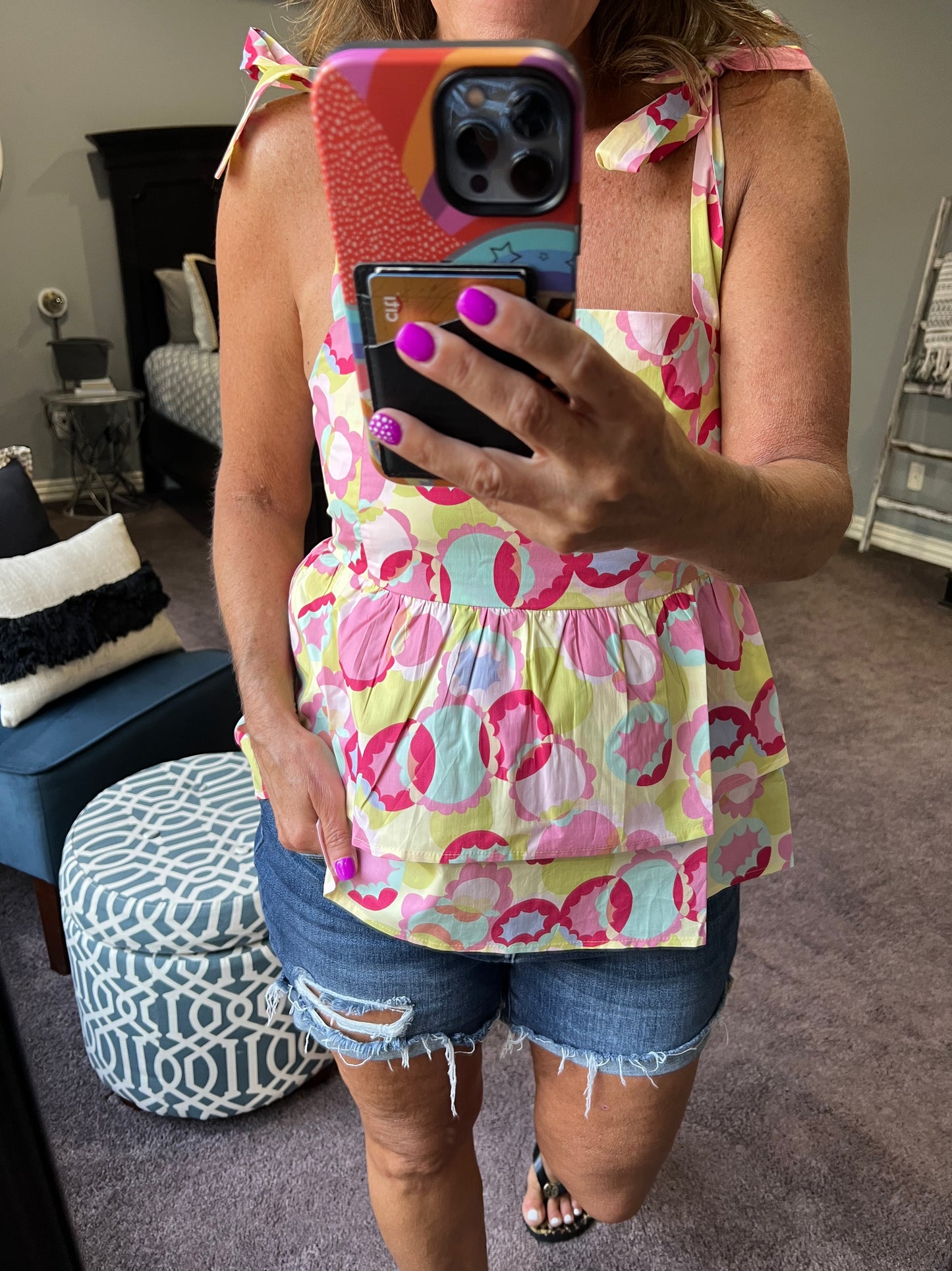 Without a Care Shoulder Tie Top-THML
