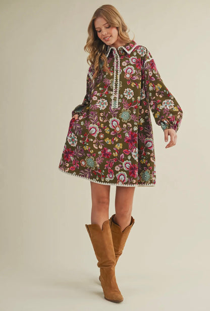Avery Blanket Stitch Dress